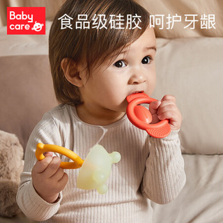 babycare 婴幼儿手摇铃玩具0-1岁新生儿趣味安抚牙胶玩具牙胶摇铃艾格白