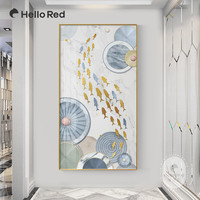 如鱼得水入户玄关装饰画现代轻奢好寓意走廊墙画北欧进门墙面挂画