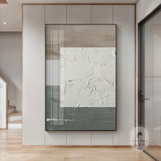 现代简约玄关装饰画工作室样板房壁画极简艺术黑白灰抽象客厅挂画