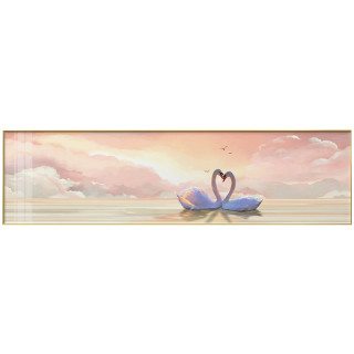 天鹅卧室床头装饰画轻奢客厅背景画2021新款横幅温馨主卧房间挂画
