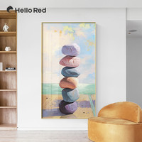 石来运转入户玄关装饰画现代简约过道尽头墙面壁画正对门玄幻挂画