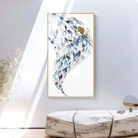 鱼群玄关装饰画现代简约竖版过道走廊壁画北欧工作室墙画年年有余