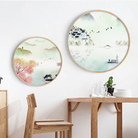 西湖风景 新中式水墨客厅装饰画中国风山水玄关国画书房写意墙画