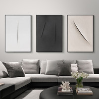 黑白抽象装饰画后现代简约创意时尚壁画极简风餐厅客厅背景墙挂画