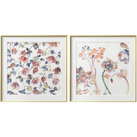 海龙红花开富贵装饰画简约现代壁画两幅花朵北欧清新卧室床头挂画