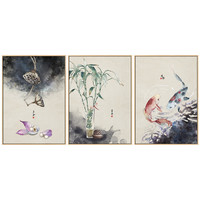 如意招财新中式装饰画床头中国古风背景寓意壁画家庭简约客厅墙画