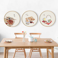 海龙红新中式装饰画艺术餐厅墙面壁画圆饭厅现代客厅墙画豆浆油条