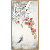 海龙红新中式入户玄关装饰画走廊进门背景柿子树客厅挂画事事如意