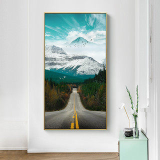 现代简约玄关装饰画客厅走廊挂画落地竖大幅北欧风景壁画自然风光