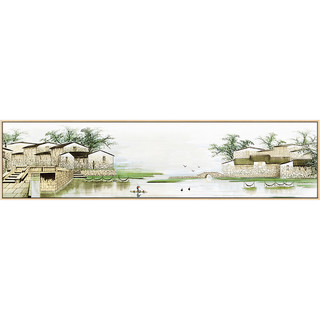 荷花南瓜花生新中式卧室装饰画现代客厅中国风长幅主卧房间挂画