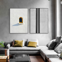 现代简约沙发背景墙装饰画黑白灰建筑工业风loft公寓卧室墙上挂画