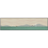 北欧艺术床头装饰画过道墙上壁画横版ins风景卧室画长条墙面装饰