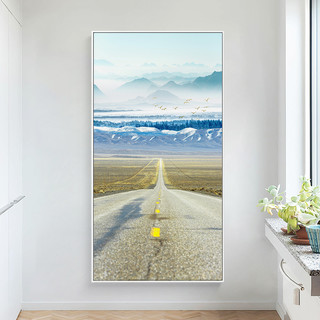 北欧玄关装饰画壁画客厅背景墙挂画进门过道走廊入户竖版风景墙画