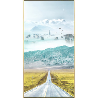 北欧玄关装饰画壁画客厅背景墙挂画进门过道走廊入户竖版风景墙画