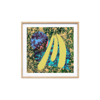 dprints迪品 现代轻奢客厅装饰画艺术限量版画卧室餐厅玄关装饰字画创意版画《香蕉》 浅木色木框 362*362 mm