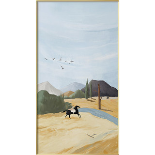 北欧ins玄关竖版挂画入门玄幻风景马现代简约走廊过道墙壁装饰画