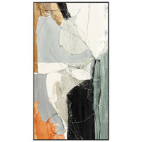 现代简约玄关装饰画北欧轻奢竖版抽象艺术油画入户走廊楼梯口挂画