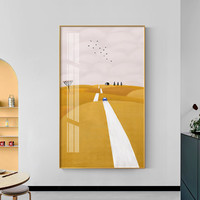 北欧入户玄关装饰画壁画客厅背景墙挂画进门走廊过道竖版风景墙画