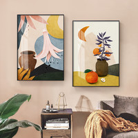 北欧装饰画植物客厅叶子ins挂画温馨现代简约餐厅装饰画卧室壁画