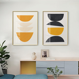 新款创意北欧装饰画ins家庭餐厅搭配挂画色块线条构成客厅卧室画