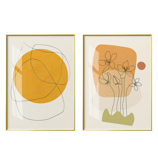 新款创意北欧装饰画ins家庭餐厅搭配挂画色块线条构成客厅卧室画