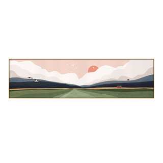 北欧风格清新床头装饰画现代横幅卧室背景风景挂画房间温馨壁画
