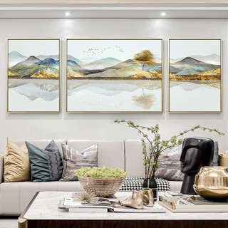 山水画新中式客厅装饰画现代沙发背景墙墙面装饰招财挂画背有靠山