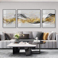 山水画新中式客厅装饰画现代沙发背景墙墙面装饰招财挂画背有靠山