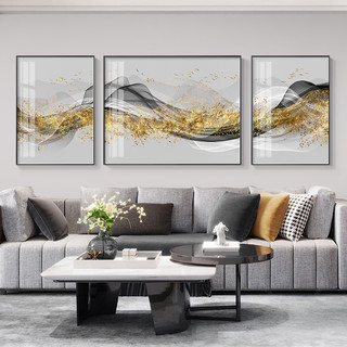 山水画新中式客厅装饰画现代沙发背景墙墙面装饰招财挂画背有靠山