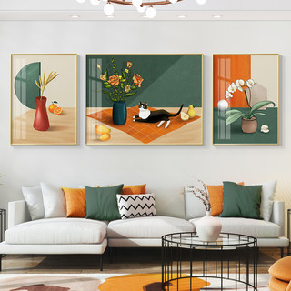 北欧客厅装饰画ins风餐厅现代清新花卉静物壁画沙发背景墙面挂画