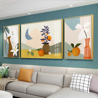 北欧客厅装饰画ins风餐厅现代清新花卉静物壁画沙发背景墙面挂画