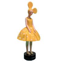 gogoodgoods 构得|然女孩-经典波点系列 人偶艺术品雕塑原创树脂手绘摆件 圣诞节礼物送女生 黄白波点