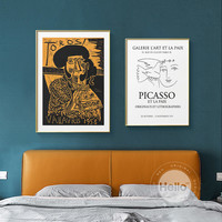 Picasso毕加索风格卧室床头装饰画现代抽象小众艺术创意房间挂画