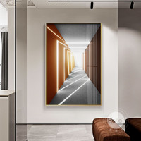 现代简约入门玄关装饰画空间延伸办公室挂画轻奢客厅过道楼梯壁画