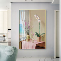 北欧餐厅装饰画ins风插画花卉客厅玄关走廊现代沙发背景墙面挂画