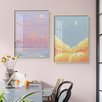 北欧客厅装饰画莫兰迪沙发背景墙组合挂画文艺轻奢现代简约高档