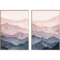 抽象玄关过道装饰画新中式水墨群山餐厅壁画复古小众走廊墙面挂画