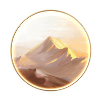 日照金山入户玄关装饰画轻奢卧室背景圆形创意带灯带发光走廊挂画