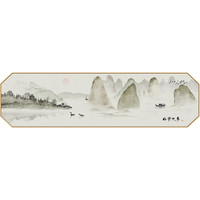 现代卧室山水装饰画主人房间新中式床头壁画酒店沙发背景房间挂画