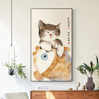 海龙红 猫咪 北欧玄关餐厅过道走廊装饰画现代墙画壁画小清新挂画
