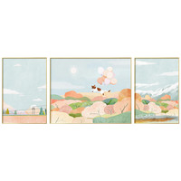 北欧风小清新风景插画沙发背景墙壁画ins简约文艺温馨客厅装饰画