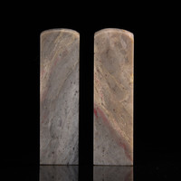 四大国石昌化鸡血石素钮方章对章篆刻定制印章印石素钮方章石章