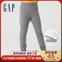 Gap女童保暖加绒混纺针织裤731244 冬季新款童装保暖加厚打底裤潮