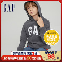Gap 盖璞 男女童LOGO法式圈织软卫衣751234 冬季新款童装套头运动连帽衫