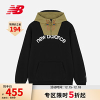 New Balance官方21新款连帽拼接时尚潮流男款长袖卫衣AMT13394 BK AMT13394 XL