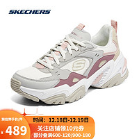 SKECHERS 斯凯奇 复古厚底老爹鞋秋女休闲鞋缓震运动熊猫鞋149909 LGMT浅灰色/多彩色 39.5