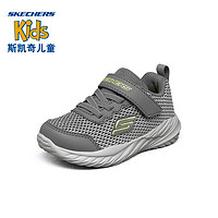 Skechers斯凯奇童鞋怪兽童鞋魔术贴舒适宝宝鞋小童婴儿学步鞋400083N/403752N 灰色/柠檬色/GYLM 25码/鞋内长15cm