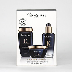 KéRASTASE 卡詩 KERASTASE）黑鉆鑰源凝時洗護三件套裝 3件禮盒裝 洗發水250ml+發膜200ml+精油100ml