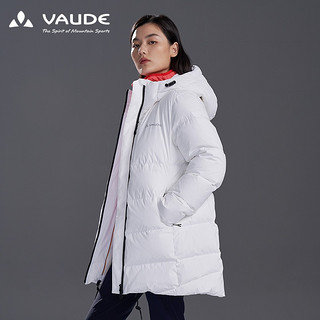 巍德（VAUDE）户外运动女中长款防水透湿保暖90鹅绒700蓬羽绒外套女VG2043212 VAUDE白 S