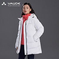 巍德（VAUDE）户外运动女中长款防水透湿保暖90鹅绒700蓬羽绒外套女VG2043212 VAUDE白 S